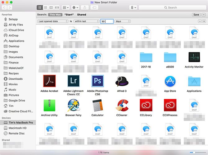 Criterios de Smart Folder Mac