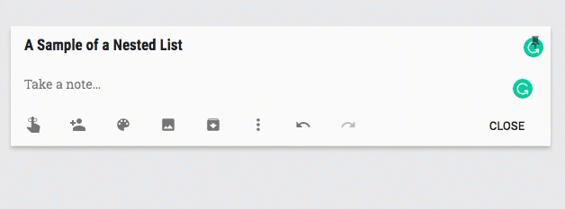 How to Create a Nested List in Google Keep