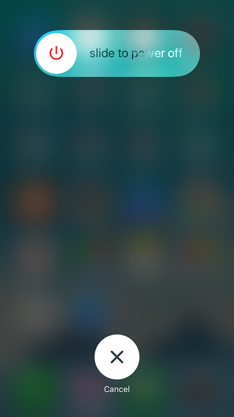 iOS Power Off menu