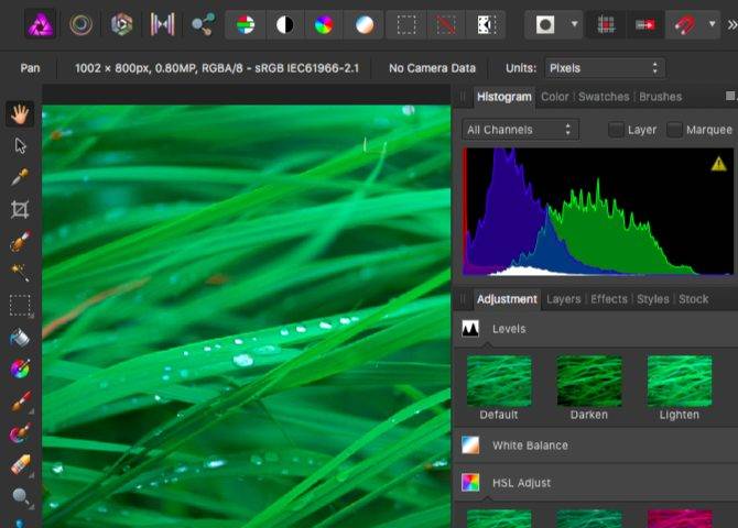 Affinity Photo preview on macOS