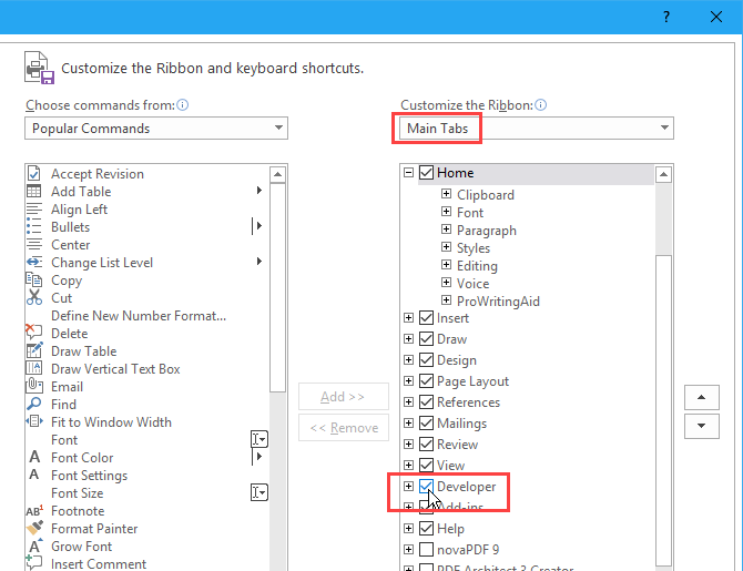 How to Add the Developer Tab to the Ribbon in Microsoft Word and Excel