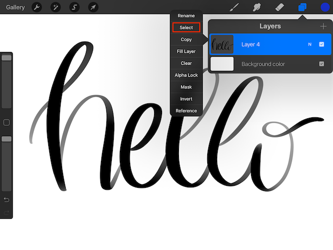 How to Fill Calligraphy Text With Color, Textures, or Photos in Procreate