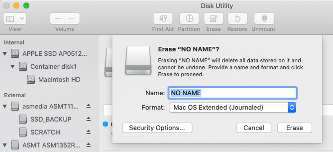 How to erase a flash drive from Disk Utility on a Mac