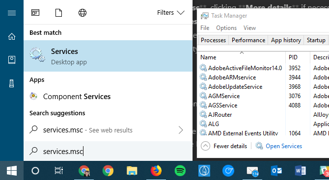 Open Services Button Which Windows 10 Services Are Safe to Disable? Here's an Overview