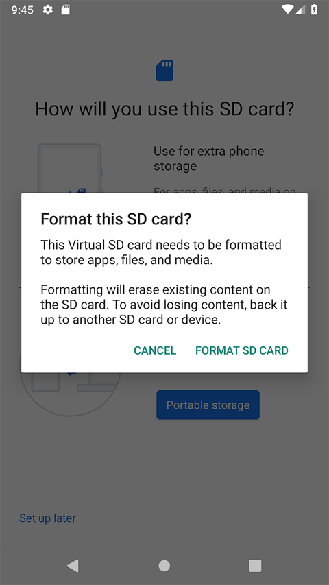 adoptable storage format sd card