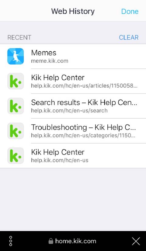 Kik's internet browser