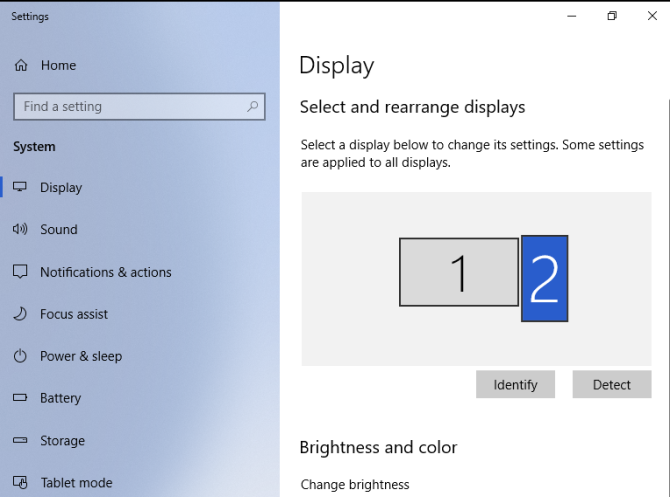 Display settings. Monitor go to Sleep.