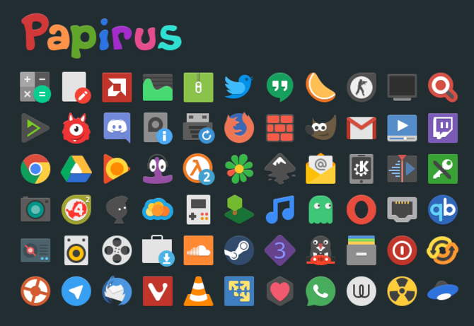 Papirus icon set for Linux