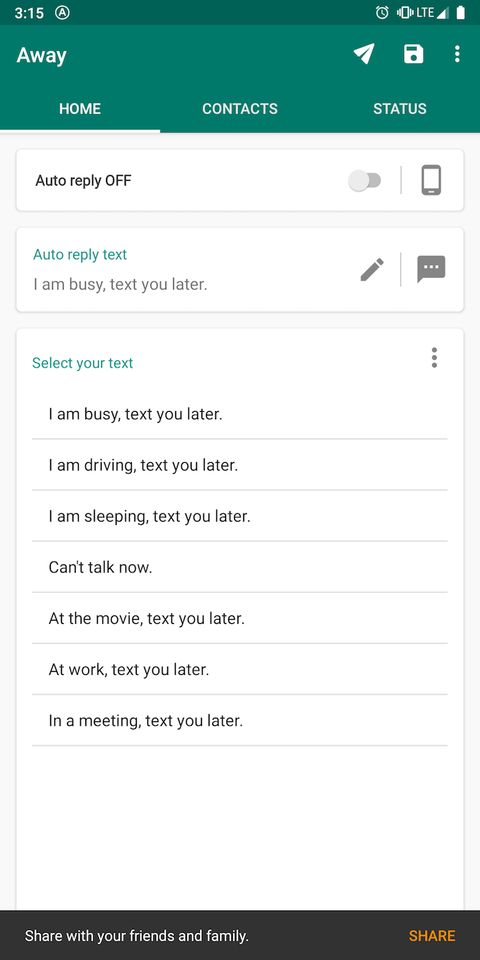 Away Home Screen Android