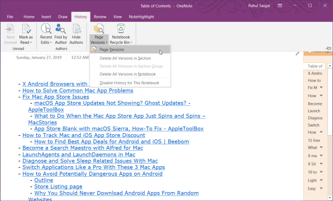 Hitory Form Onenote How to Create a Personal Wiki Using Microsoft OneNote