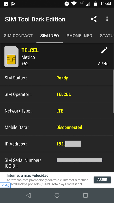 SIM Tool Dark Edition app info