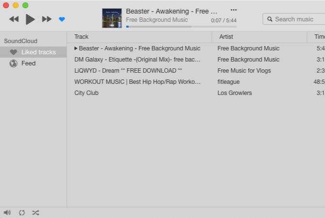 Harmony music player interface on macOS