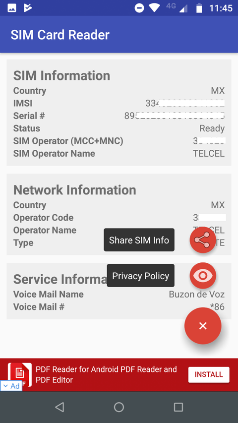 sim card reader app menu