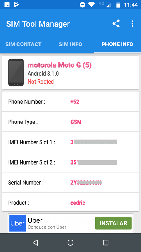 sim tool manager app info
