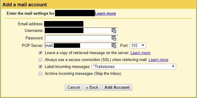 Add an email address