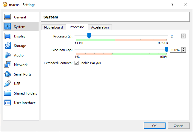 macos virtual machine set processors