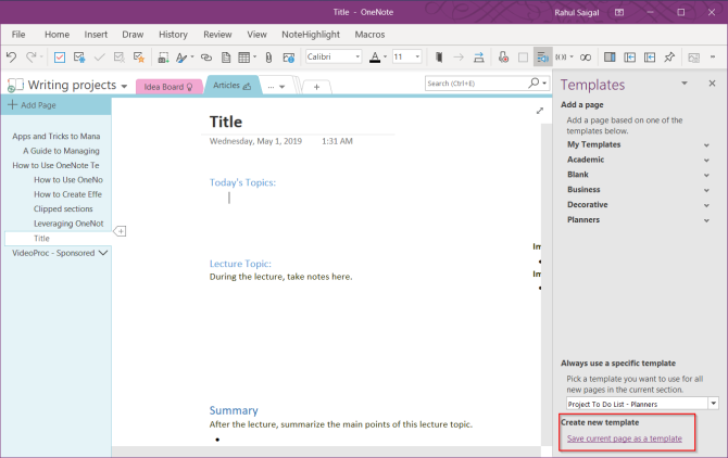How to Use OneNote Templates: Everything You Need to Know
