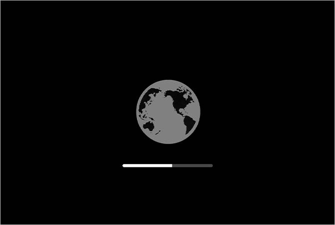 Spinning globe from macOS Internet Recovery