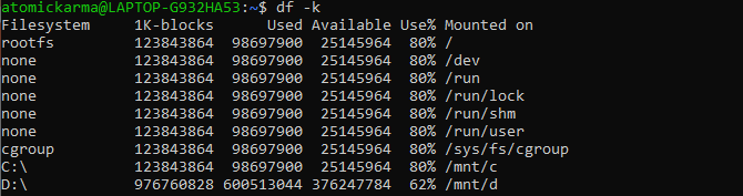 Df Total 13 df Linux Commands With Examples