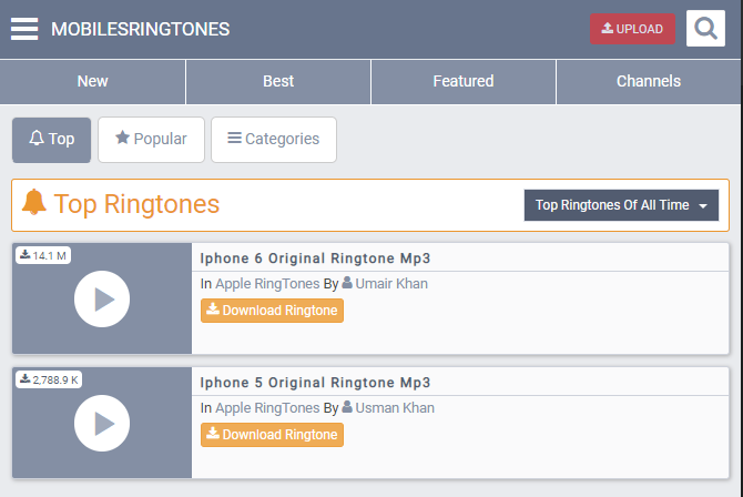 Mobiles Ringtones Site