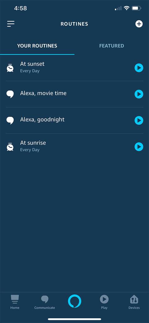 Setting up an Alexa Routine