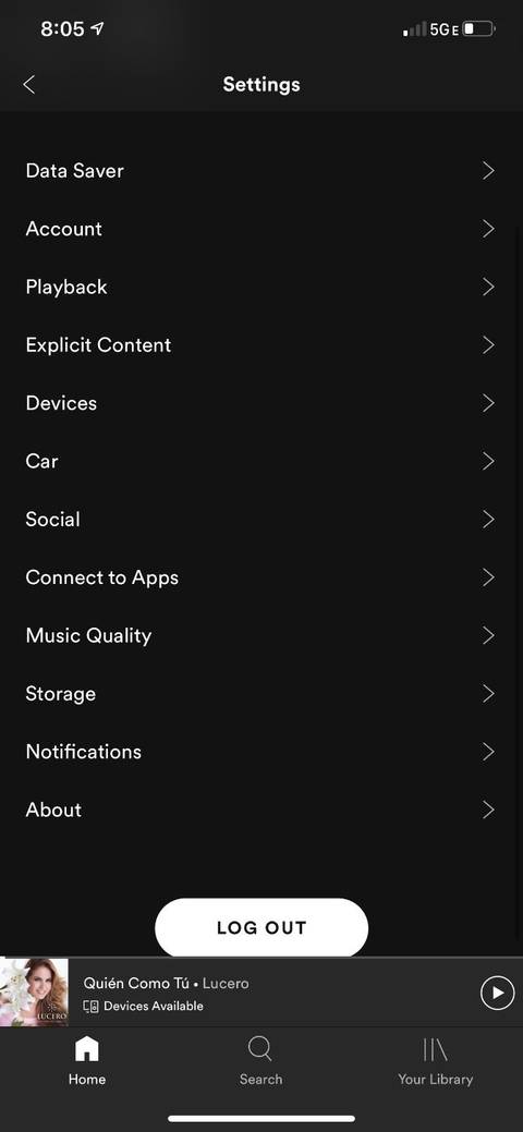 spotify settings menu