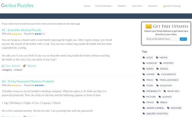 5 Best Puzzle Sites for Logic Riddles and Lateral Thinking Brain Teasers