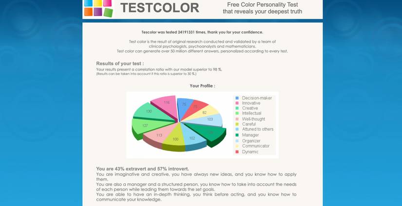 Color Test Communication Examples The Top 7 Sites for Fun and Insightful Psychological Tests