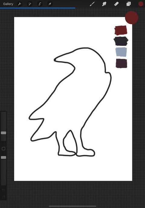 procreate draw outline