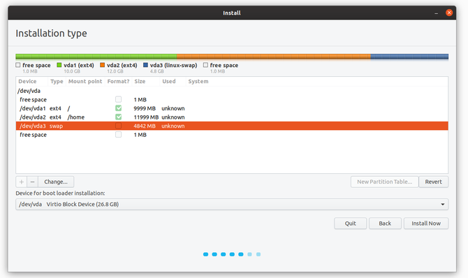 You need to load the kernel first. Swap Partition.