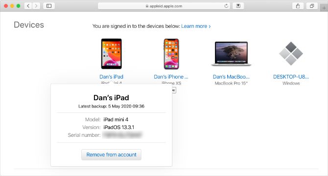 Find apple id with serial numbers