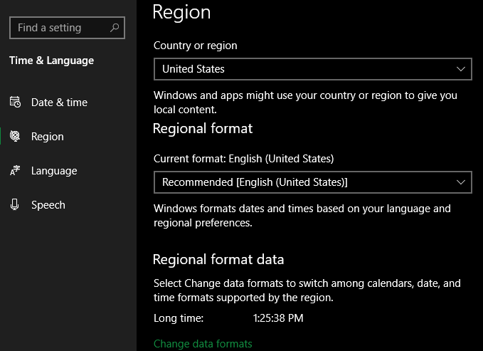 Change setting. How to change language in Windows 10. Language setting. Change your Region and language. Set locale language c++.