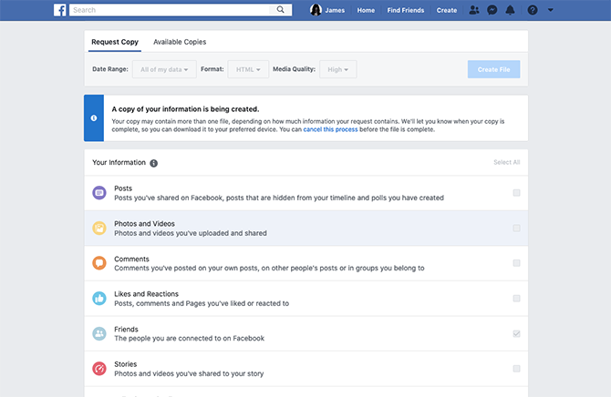 Facebook info request copy - Come importare i tuoi contatti di Facebook in Gmail in modo semplice