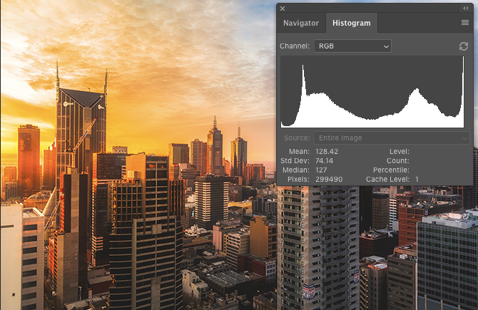 5 Möglichkeiten, dunkle unterbelichtete Fotos in Photoshop aufzuhellen - histogram