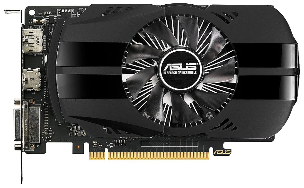 Asus Geforce GTX 1050 TI top down
