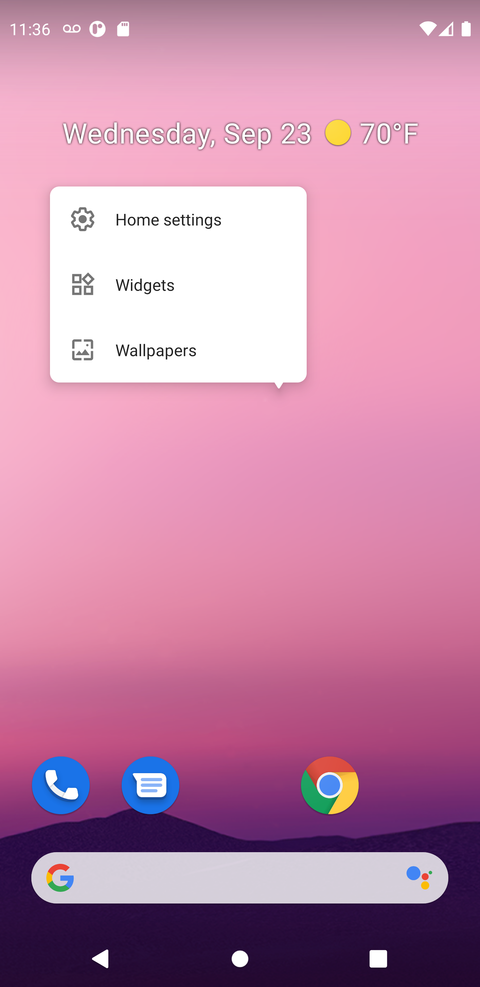 Change Home Screen Pixel Menu