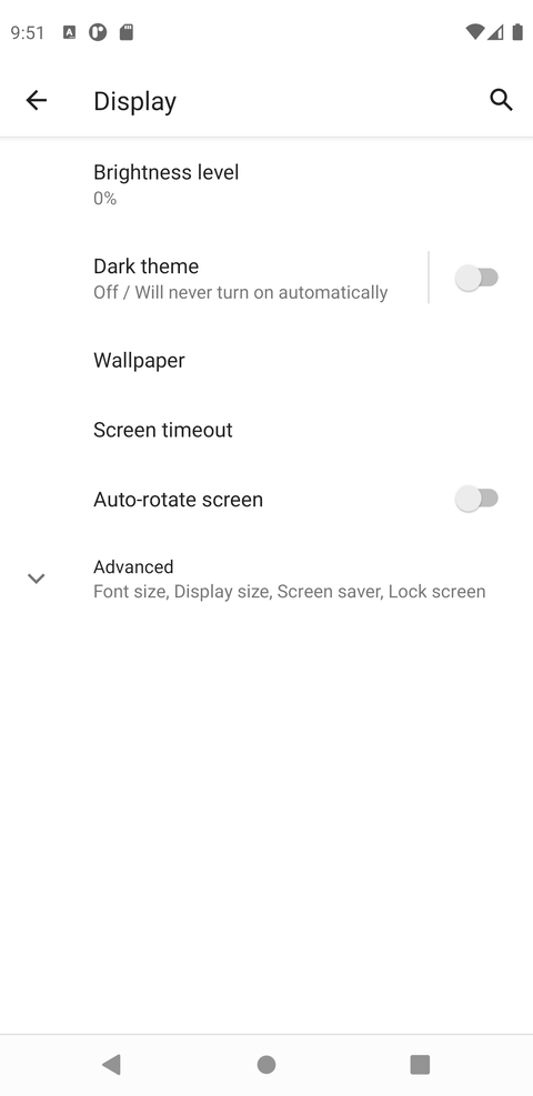 Stock Android Wallpaper Options