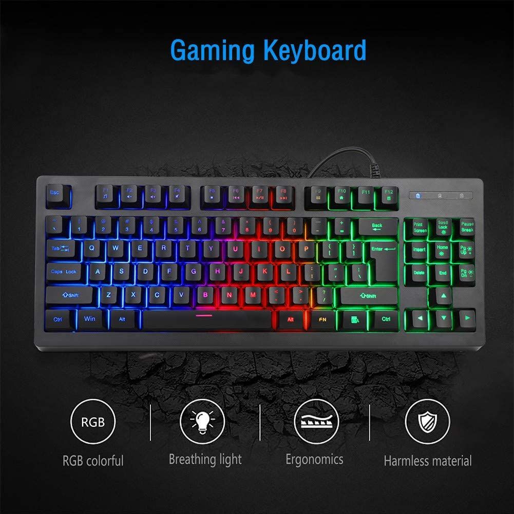 BlueFinger RGB Gaming Keyboard and Mouse Combo keyboard