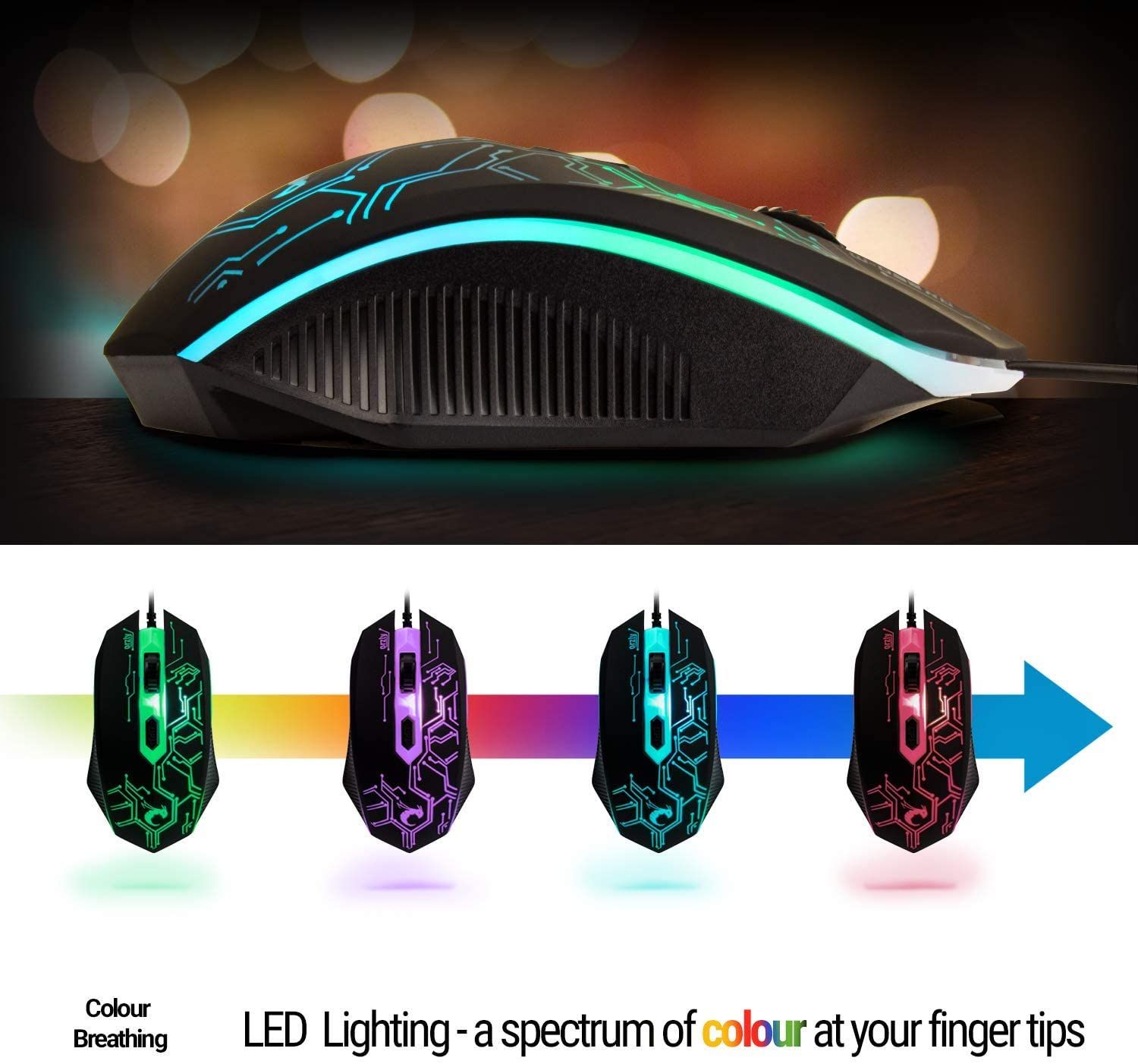 Orzly Gaming Keyboard and Mouse colors
