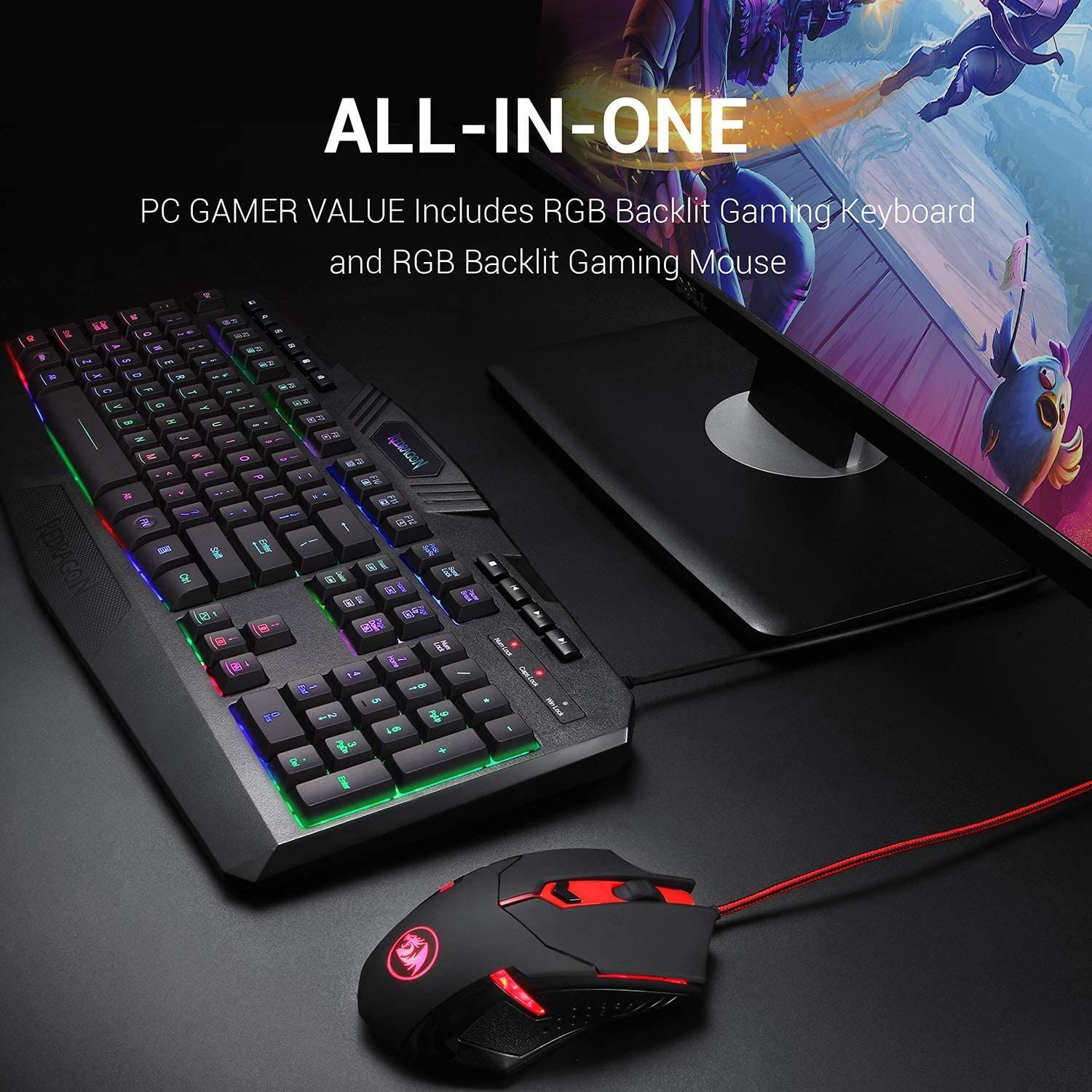 Redragon S101 Wired Gaming Keyboard and Mouse Combo setup