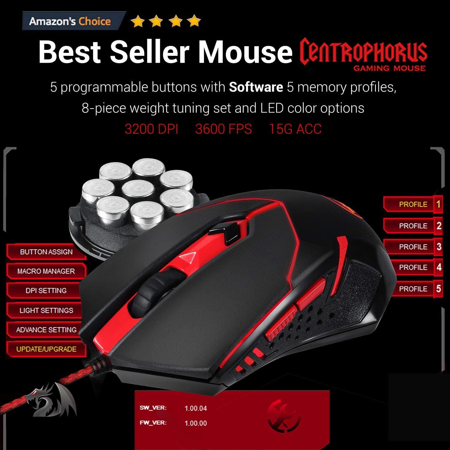 Redragon S101 Wired Gaming Keyboard and Mouse Combo mouse