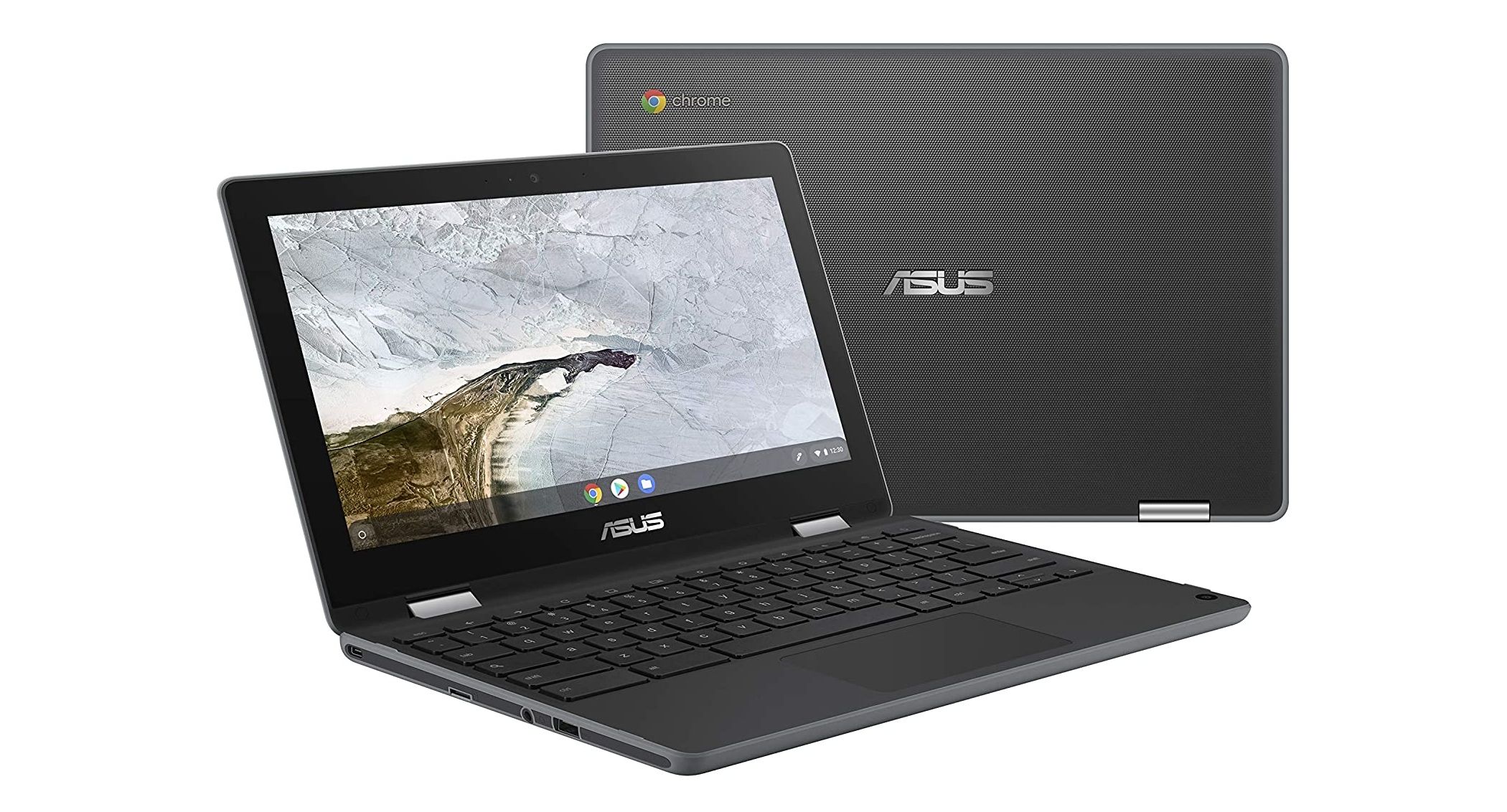ASUS Chromebook Flip C214 front back