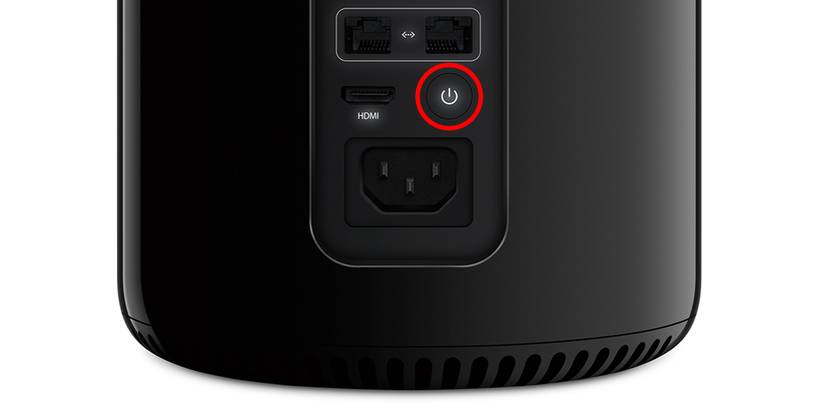 Mac Pro 2013 power button