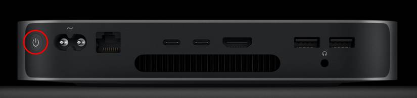 Mac mini power button