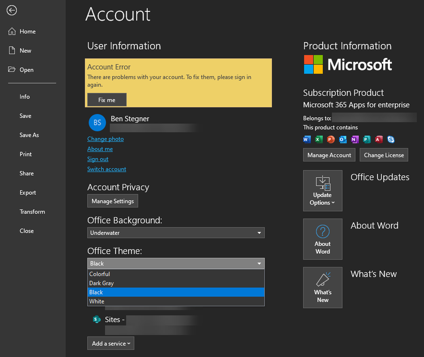How to Enable Dark Mode in Microsoft Office
