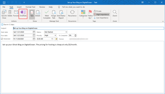 Turn Outlook Into a Project Management Tool With OneNote Integration