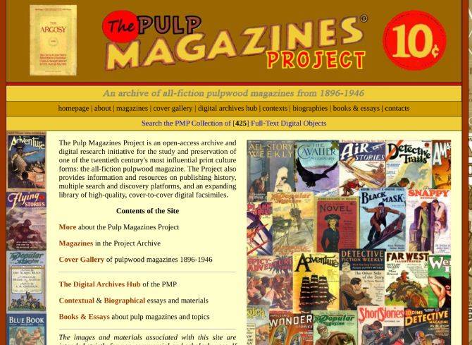 Pulp Mags is a free digital archive of classic pulp fiction magazines