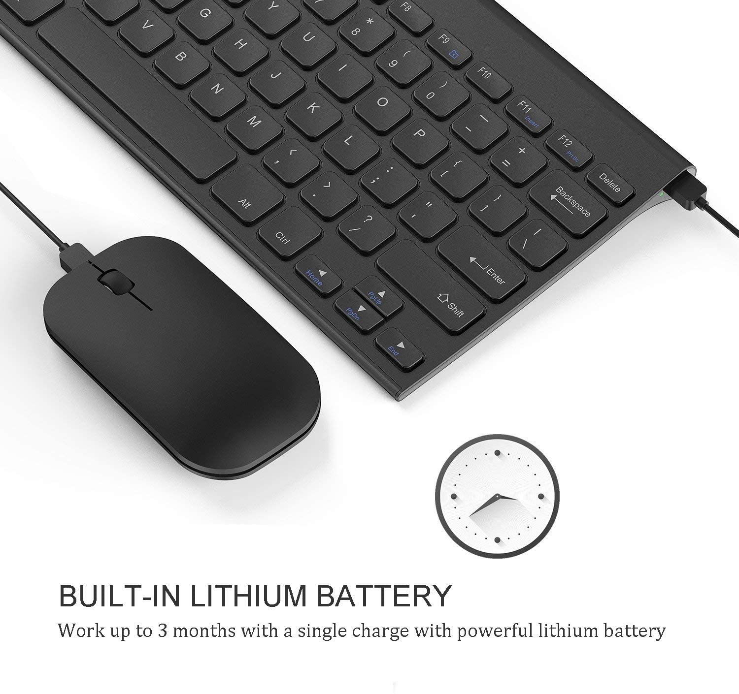 Seenda Rechargeable Keyboard and Mouse Combo battery