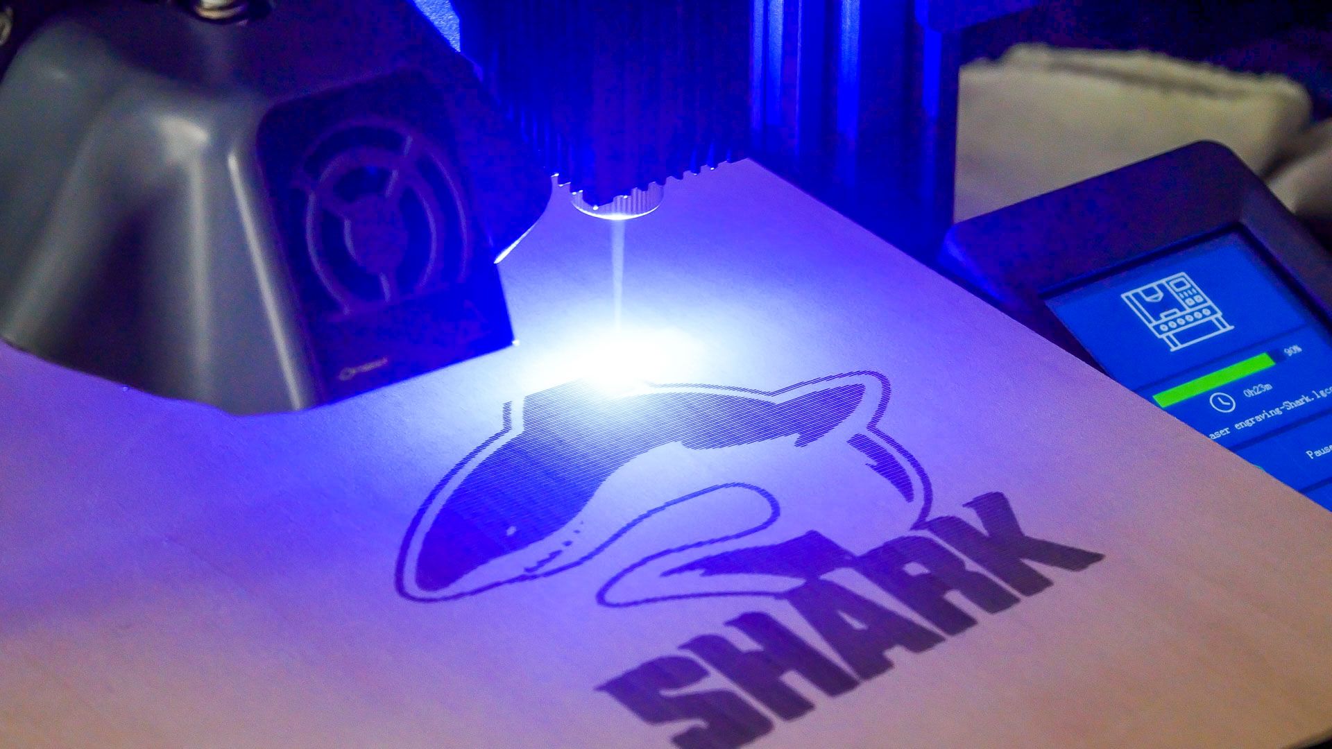 lotmaxx sc10 shark laser engraving in action