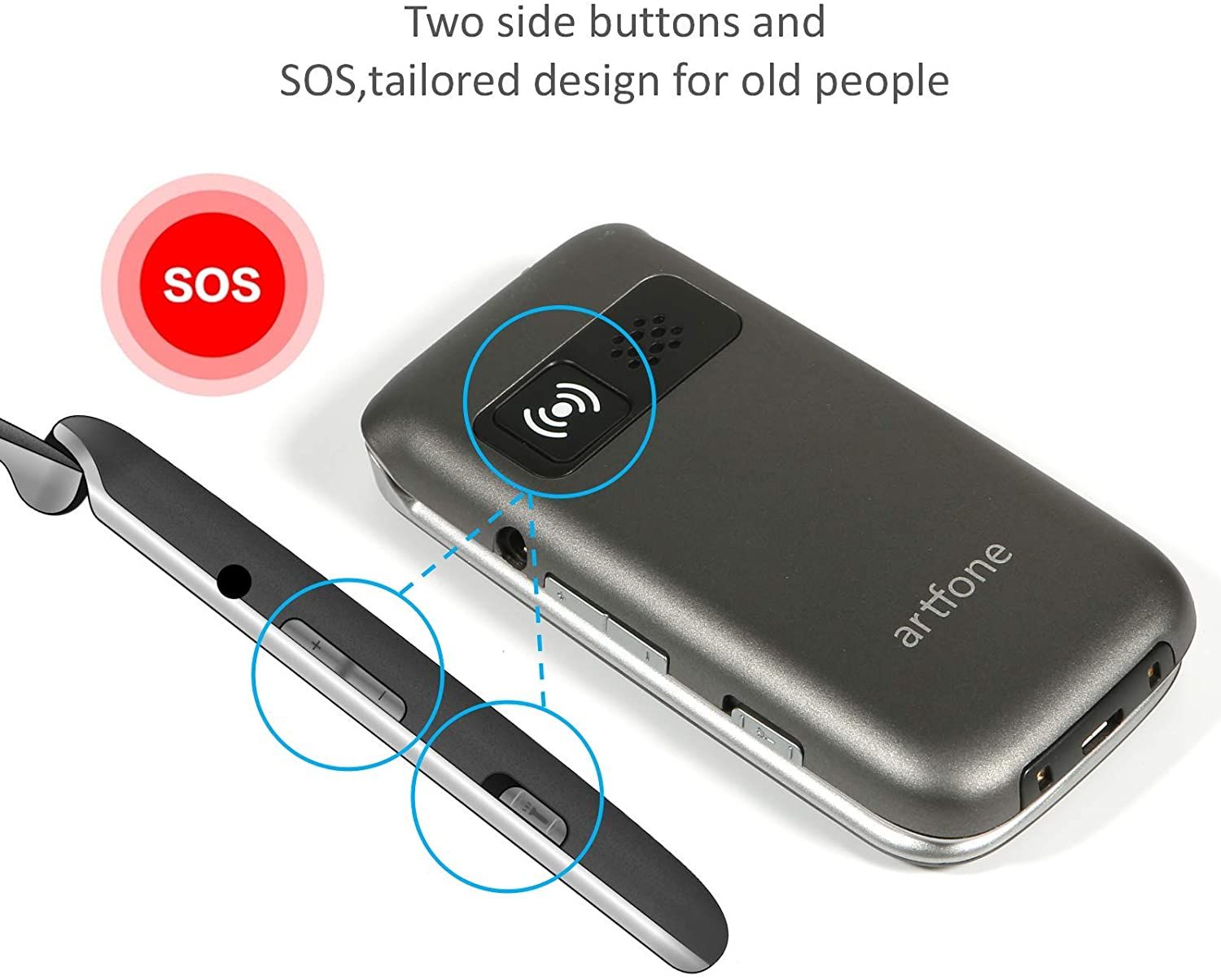 artfone 3G Unlocked Flip Phone SOS
